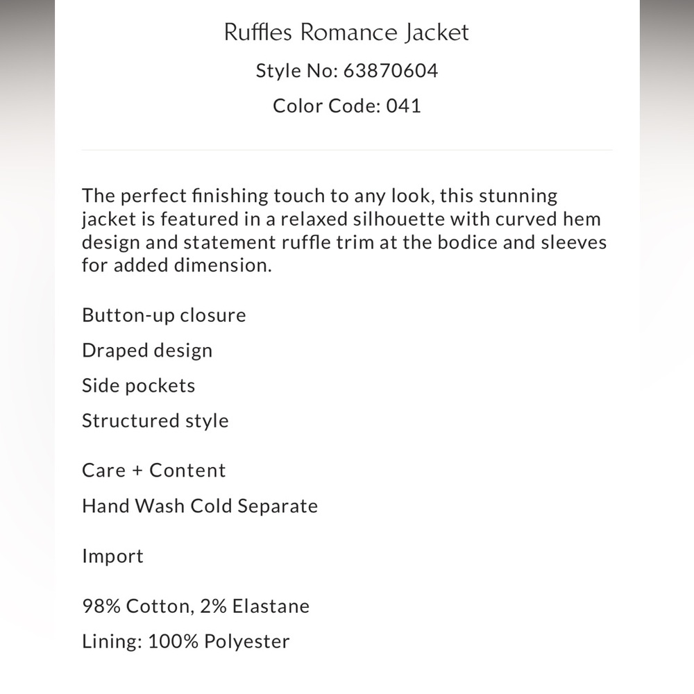 Like new Free People Ruffles Romance jacket - Picture 5 of 6